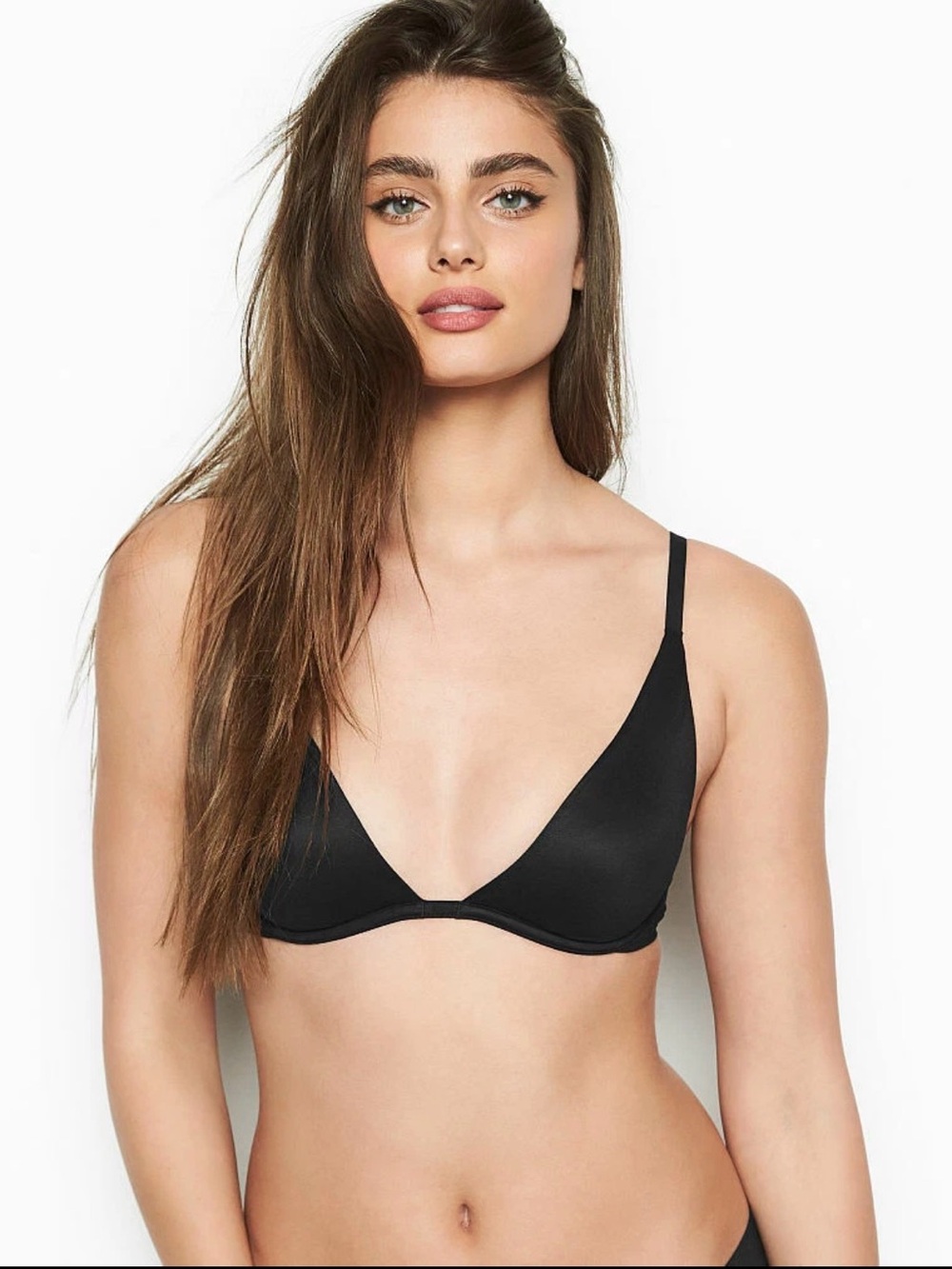 Incredible By Victoria’s Secret Unlined Plunge Bra Women’s 34D NWT Black Satin